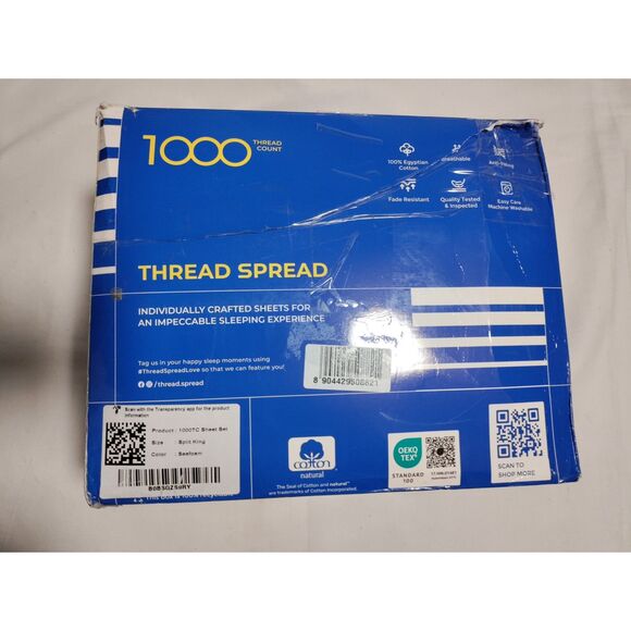 100% Pure Egyptian Cotton Split King Sheets Sets for Adjustable Bed - Picture 5 of 5